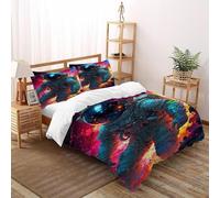 DOXLITVT Astronaut Colorful Bedding Set Digital Printe Starry Sky Themes Duvet Cover Set Microfiber Quilt Cover Suitable for Family,couple,children Pillowcase Double（200x200cm）
