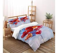 DOXLITVT Balloons Colors 3 Pieces Duvet Cover,3D Printed Aesthetic Sky Objects Bedding Set,2 Pillowcases,Hidden Zipper,Microfiber Quilt Cover,Super King（260x220cm）