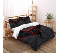 DOXLITVT Batman Red Glow Bedding Set Theme Bedspread Gothic Themes Duvet Cover Set Chic Breathable Quilt Cover Universal for All Seasons Pillowcase Double（200x200cm）