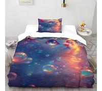 DOXLITVT Cat Bubble Bedding Set 3D Design Ethereal Domestic Animal Duvet Cover Set Chic Breathable Quilt Cover 2 Pieces Universal for All Seasons Pillowcase Single（135x200cm）