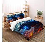 DOXLITVT Godzilla City Bedding Set 3D Design Animal Themes Wildlife Duvet Cover Set Microfiber Quilt Cover Universal for All Seasons with Pillowcase Double（200x200cm）