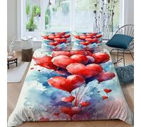 DOXLITVT Heart Watercolor Bedding Set Theme Bedspread Aesthetic Sky Objects Duvet Cover Set Microfiber Quilt Cover Universal for All Seasons with Pillowcase King（220x240cm）