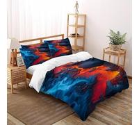DOXLITVT Lava Blue Substance Bedding Set 3D Design Gothic Themes Duvet Cover Set Chic Breathable Comforter Cover Suitable for Family,couple,children Pillowcase Super King(260x220cm)