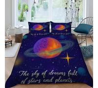 DOXLITVT Planet Sky Bedding Set 3D Digital Printing Cosmos Cosmic Bodies Duvet Cover Set 3 Pieces Microfiber Comforter Cover Universal for All Seasons with Pillowcase King（220x240cm）