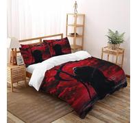 DOXLITVT Reaper Blood Moon Bedding Set 3D Design Gothic Themes Duvet Cover Set Microfiber Quilt Cover Universal for All Seasons with Pillowcase Super King（260x220cm）