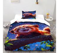 DOXLITVT Red Panda Night Sky Bedding Sets for Boys Kids Duvet Cover,3D Animal Themes Wildlife Comforter Cover Bed Set Ultra Soft Room Decor Single（135x200cm）