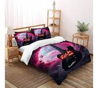 DOXLITVT Rock Me;Freitas Bedding Set Digital Printe Music Theme Duvet Cover Set Microfiber Quilt Cover Suitable for Family,couple,children with Pillow Super King(260x220cm)