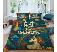 DOXLITVT Unicorn Universe Bedding Set 3D Digital Printing Fantasy Mythic Sky Duvet Cover Set Chic Breathable Quilt Cover for Boys & Girls with Pillow King（220x240cm）