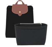 Doxo Backpack Organzier Insert Compatible with Longchamp Le Pliage Bag and More (9" L x 3.2" W x 6.7" H, Black)