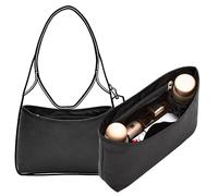 Doxo Brooklyn 28 Bag Organizer Insert, Waterproof Purse Organizer Insert for Coach Brooklyn Shoulder Bag 28, Lightweight Tote Bag Insert with 5 Compartments Zipper Pocket Elastic Holders (Black)