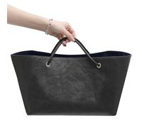 Doxo DupontPaper Purse Organizer Insert for Longchamp LePliage Large,Fixed Handle, Bag Shaper with Key Leash& 16 Compartments, Upgraded Elastic Cup Holder(Black Blue，L)