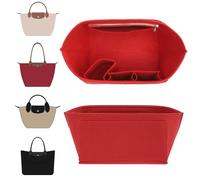 Doxo Felt Purse Organizer Insert for Longchamp Le Pliage Large, Red