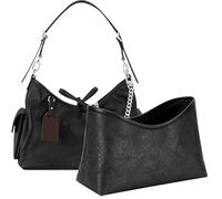 Doxo Purse Organizer Compatible with LV Carryall MM, Upgraded Lightweight Zipper Bag Insert with 9 Compartments, Custom Fit Inside Handbag Divider Shaper Accessories（Black,MM）