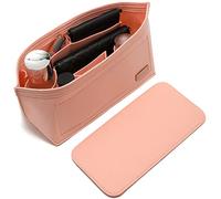 Doxo Purse Organizer Insert & Base Shaper 2pc Set, Felt Handbag & Tote Bag Fit LV Speedy 30 Nererfull PM More(Pink,Medium)