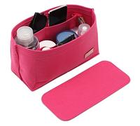 Doxo Purse Organizer Insert & Base Shaper 2pc Set, Felt Handbag & Tote Bag Fit LV Speedy 35 Nererfull MM More(L-Rose)