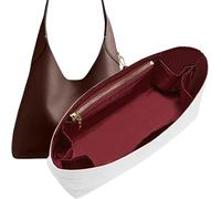 Doxo Purse Organizer Insert Compatible with Coach Brooklyn 39 Bag Insert, Soft Lightweight WaterResistant DupontPaper Divider for Tote Handbag Shaper, 7 Pockets(39, White-Red)