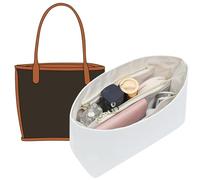 Doxo Purse Organizer Insert Compatible with Goyard Bag Organizer for Mini Anjou Bag,Upgraded Lightweight Dupontpaper Handbag Divider Shaper with YKK Zipper (White)