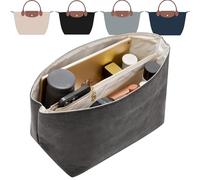 Doxo Purse Organizer Insert Compatible with Longchamp Le Pliage S Handbag and More, Lightweight Waterproof Handbag Organizer Bag Insert Shaper for Small Purse(Black-white, S)