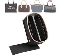 Doxo Purse Organizer Insert for Handbags & Base Shaper 2pc Set, Compatible with Speedy 25 Bag Organizer, Lepliage S,Nererfull,ONTHEGO,Carryall,Graceful,Noe,Book Tote Bag and More(M-Black)