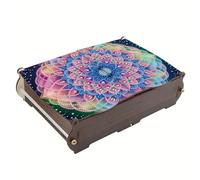 DoxQcs DIY Diamond Art Painting Storage Wooden Box Kit, Jewelry Storage Box, Special Shape Crystal Mosaic Arts Crafts for Girl Dresser Desktop Decor-Mandala-2