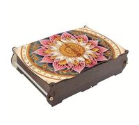 DoxQcs DIY Diamond Art Painting Storage Wooden Box Kit, Jewelry Storage Box, Special Shape Crystal Mosaic Arts Crafts for Girl Dresser Desktop Decor-Mandala-1