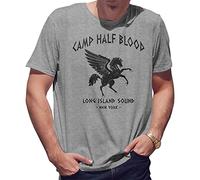 DOXUEZH Camp Half-Blood Percy Jackson Inspired PJO Heroes of Olympus Men's Blue T-Shirt Size