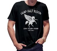 DOXUEZH Camp Half-Blood Percy Jackson Inspired PJO Heroes of Olympus Men's Blue T-Shirt Size