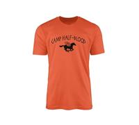 DOXUEZH Camp Half Blood T-Shirt - TV Show Movie Cinematic Film Books Reading World Book Day Myth Gods Olympians Poseidon Demigod Monster Mortal Gift Present Top Tee Orange