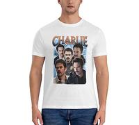 DOXUEZH Charlie Swan Men T-Shirt Oversized Funny t Shirts for Man White