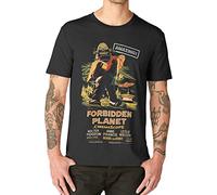 DOXUEZH Forbidden Planet T Shirt Movie Film Vintage Retro Cult Horror Black