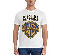 DOXUEZH If You See Da' Police Warn A Brother - If You See Da’ Police Warn A Brother T-Shirt Tops White