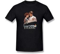 DOXUEZH Man Titanic Movie Poster Jack and Rose Mercerized Cotton T-Shirts
