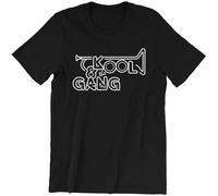 DOXUEZH Short Sleeve Kool The Gang T-Shirt RNB Soul Funk Vinyl Celebration Get Down On It Live Shirt Black