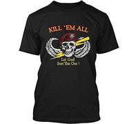DOXUEZH Vintage Kill Em All Let God Sort Em Out 1985 Retro T-Shirt Black