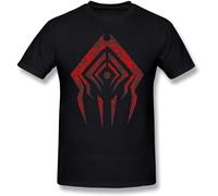 DOXUEZH Warframe T Shirt Stalker Sigil T-Shirt Short-Sleeve Tee Shirt Casual 100% Cotton Funny Man Printed Tshirt Black