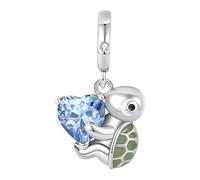 Doyafer 925 Sterling Silver Charm Pendant Turtle Dolphin Octopus Lobster Starfish Hot Air Balloon Car Airplane Luggage Motorcycle Gifts for Women's Summer Bracelet Necklace