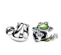 Doyafer 925 Sterling Silver Hanging Sloth Charm, Frog Pendant Charm Set For Women'S Bracelets, Necklaces, Holiday Birthdays, Gifts From Friends And Family, Diy Bracelets, Charm Jewelry