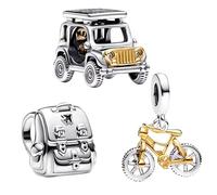 Doyafer 925 Sterling Silver Let'S Go On A Trip Pendant Charm Set For Women'S Bracelets, Necklaces, Holiday Birthday Gifts From Friends And Family, Diy Bracelets Charm Jewelry