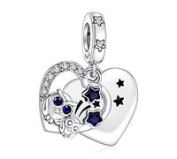 Doyafer 925 Sterling Silver Owl Starry Sky Pendant Charm, Beads charms For Women'S Bracelet Necklace Pendant, Gift For Family And Friends