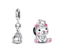 Doyafer Halloween Christmas Tree Santa Claus Milu Deer Pumpkin Skull Bat Witch Charms 925 Sterling Silver Charms for Women Bracelet Gifts Diy Charm Jewelry For Friends Family (Mom charms set-7)