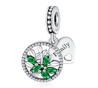 Doyafer Life Tree Love Character Tablet 2-in-1 Pendant 925 Sterling Silver Charms Compatible with Women's Bracelets Necklaces Jewelry Gift For Family