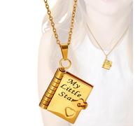 doyandader Book Necklace for Daughter,Fashion Necklace Charm - Stylish Titanium Steel Neck Jewelry for Birthday Party Teachers Daughters Girls Dance Mothers Graduation