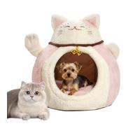 doyandader Cat Bed for Winter Indoor - Semi-Enclosed Bunny Cave | Warm Cat Sleeping Bed | for Pet Parents Cold Weather Winter Indoor Home Living Room Bedroom Study Apartment Homeowners Recovery Period