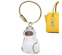 doyandader Cat Hair Key Chain, Pendant with Cat Hair Storage Box, Cat Shaped Souvenir Bottle Box for Cat Lovers, Pet Loss, Siehe Beschreibung, PP, See description