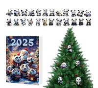 doyandader Christmas Panda Calendar Advent,24 Days Cute Panda Ornaments Countdown Calendar 2025-2D Acrylic Animal Charm for Kids Adults Party Favor Christmas Tree Car Rearview Mirror Seasonal Decor
