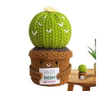doyandader Crochet Cactus Positive, Inspirational Crochet Potted Plant, Handmade Cactus Shape Desktop Ornament for Mindfulness Practitioners Kids Teens Sensitive Children New Environment Adapters