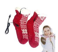 doyandader Electric Heated Socks | USB Powered Snowflake Pattern Electric Heated Foot Warmer,Portable Supplies for Women Men Winter Outdoor Work Motorcycle Cycling Fishing Hiking Walking Skiing