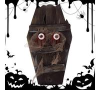 doyandader Halloween Coffin, Coffiin Prop Decorations, Scary Fake Coffin Prop With Lid, Horror Halloween Props For Bedroom, Living Room, Bar, Front Door, Walkway, Yard