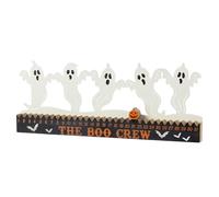 doyandader Halloween Countdown Calendar, Halloween Ghost Room Decor Figurine Ornament Wooden 31 Day Calendar for Office, Living Room and Bedroom