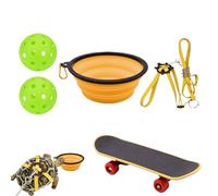 doyandader Tortoise Harness, Turtle Treat Ball with Harness Skateboard, Pet Accessories, Cute for Daily Training, Indoor and Outdoor Walkway, Park - Bearded Dragon Gecko Hamster for Outdoor Use